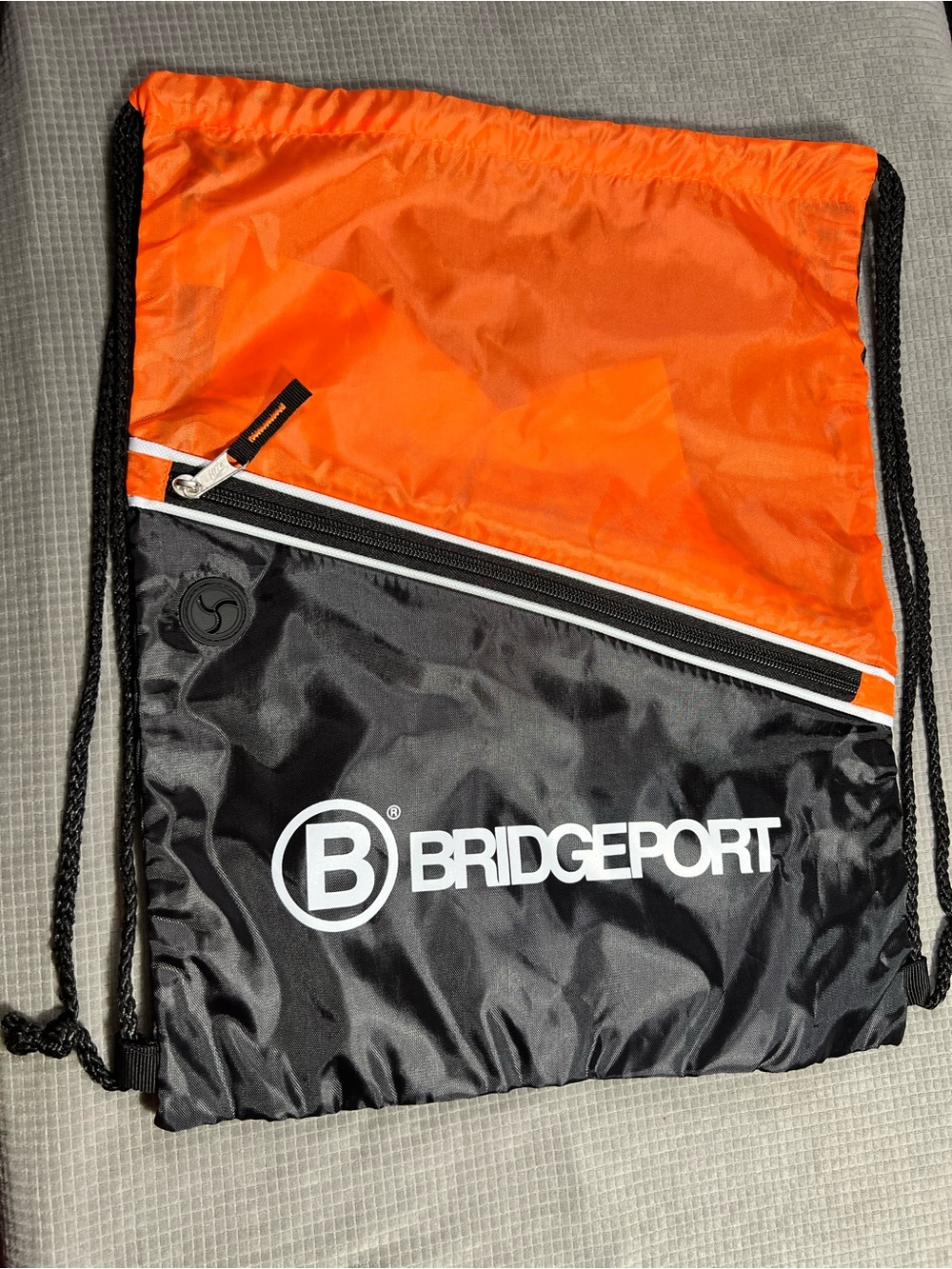 Orange and Black Drawstring Gym Bag